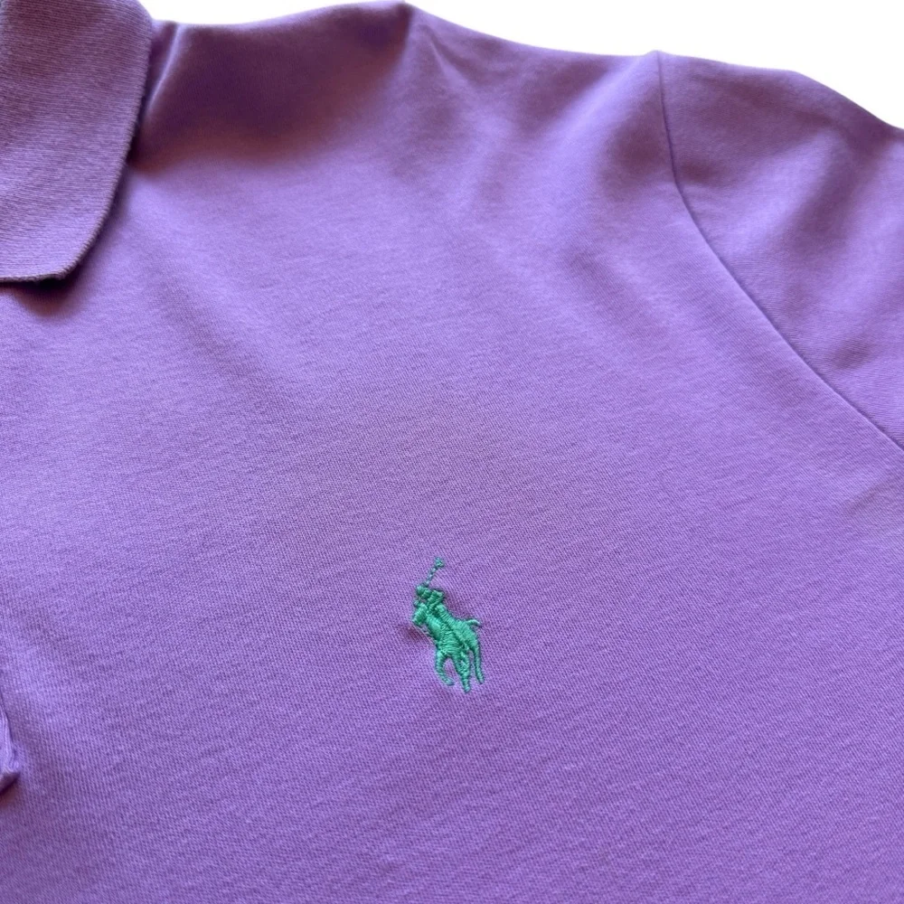 Polo Ralph Lauren Polo Shirt Mens L Purple Classic Fit Short Sleeve Golf Cotton
